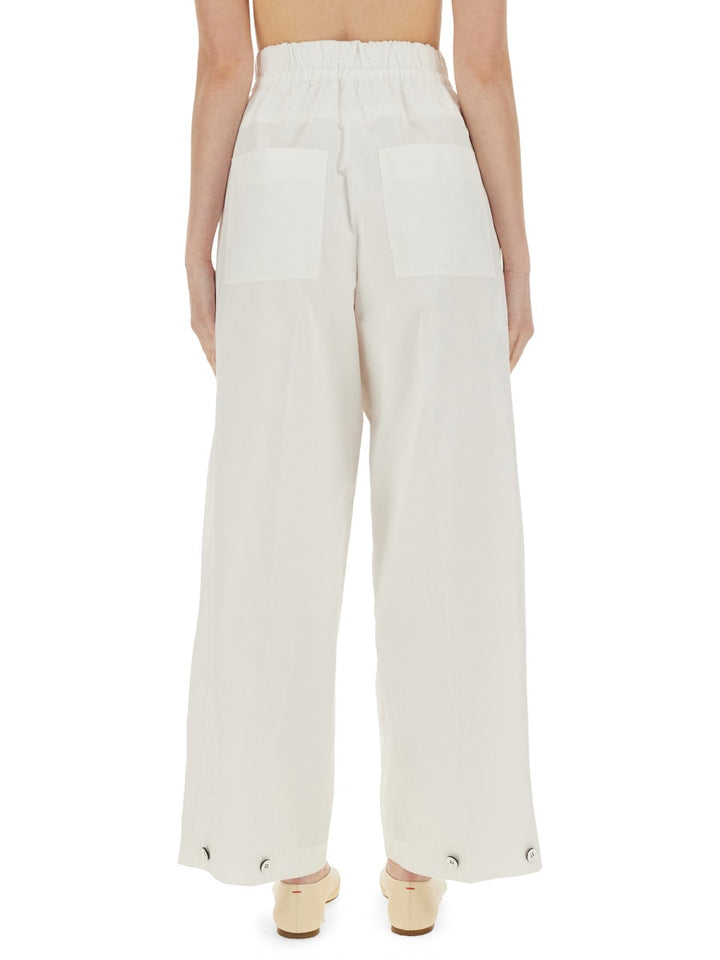 Jil Sander Women Wide Pants In Cotton Gabardine