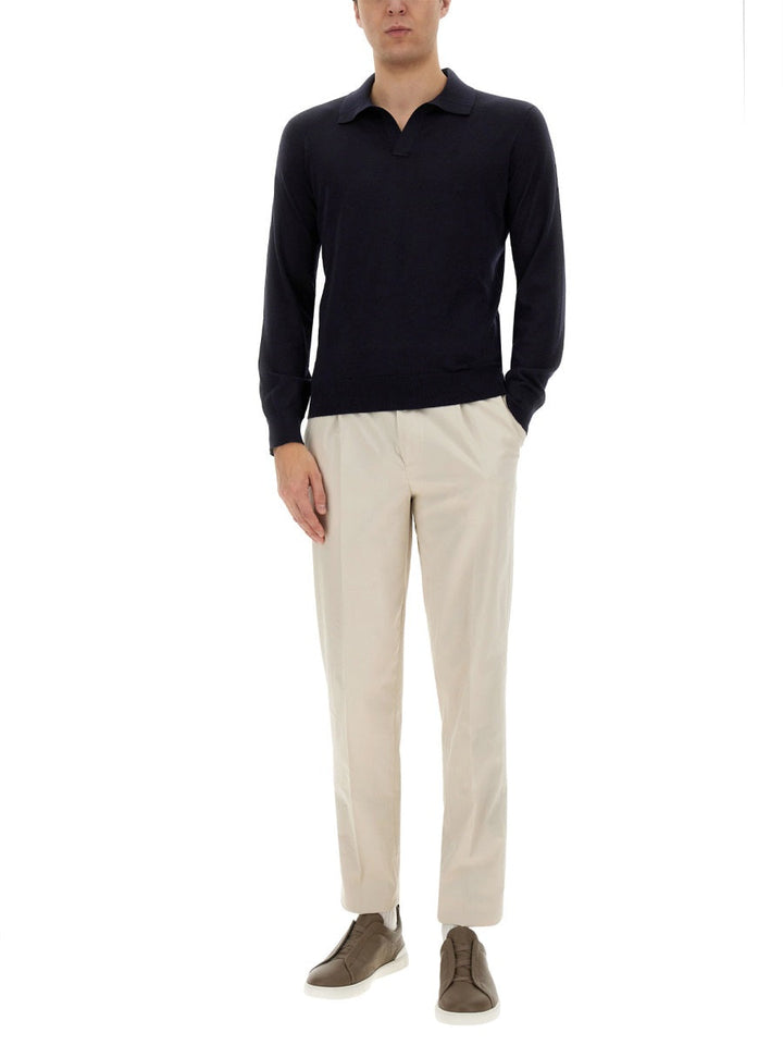 Zegna Men Cashmere And Silk Polo Shirt