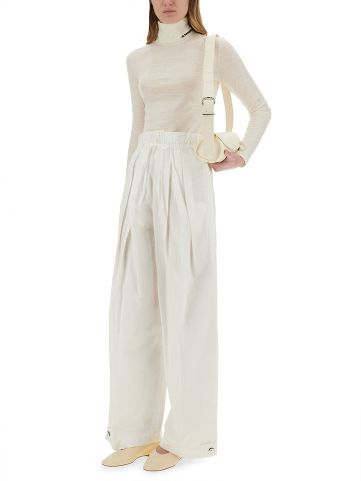 Jil Sander Women Wide Pants In Cotton Gabardine