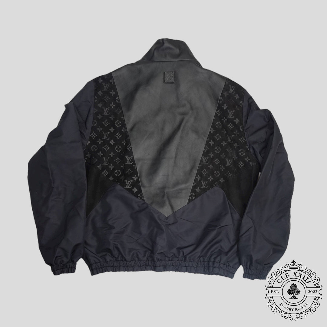 Louis Vuitton Mix Leather Track Top in Black