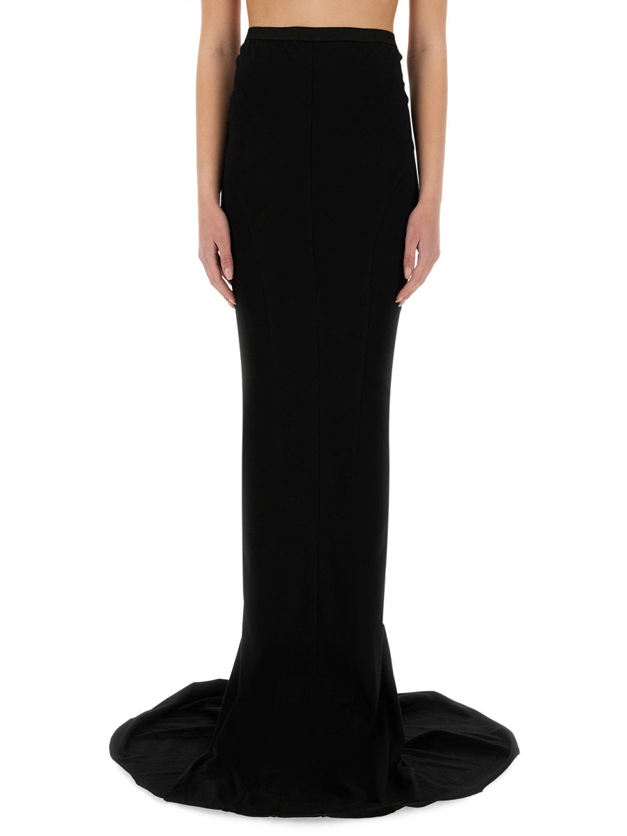 Black evening gown on a white background