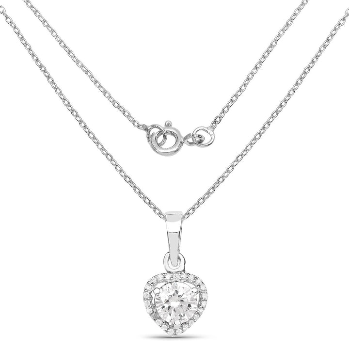 1.52 Carat Genuine White Cubic Zirconia .925 Sterling Silver Pendant