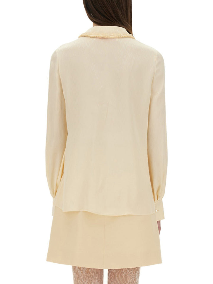 Valentino Women "Toute La V" Silk Jacquard Shirt