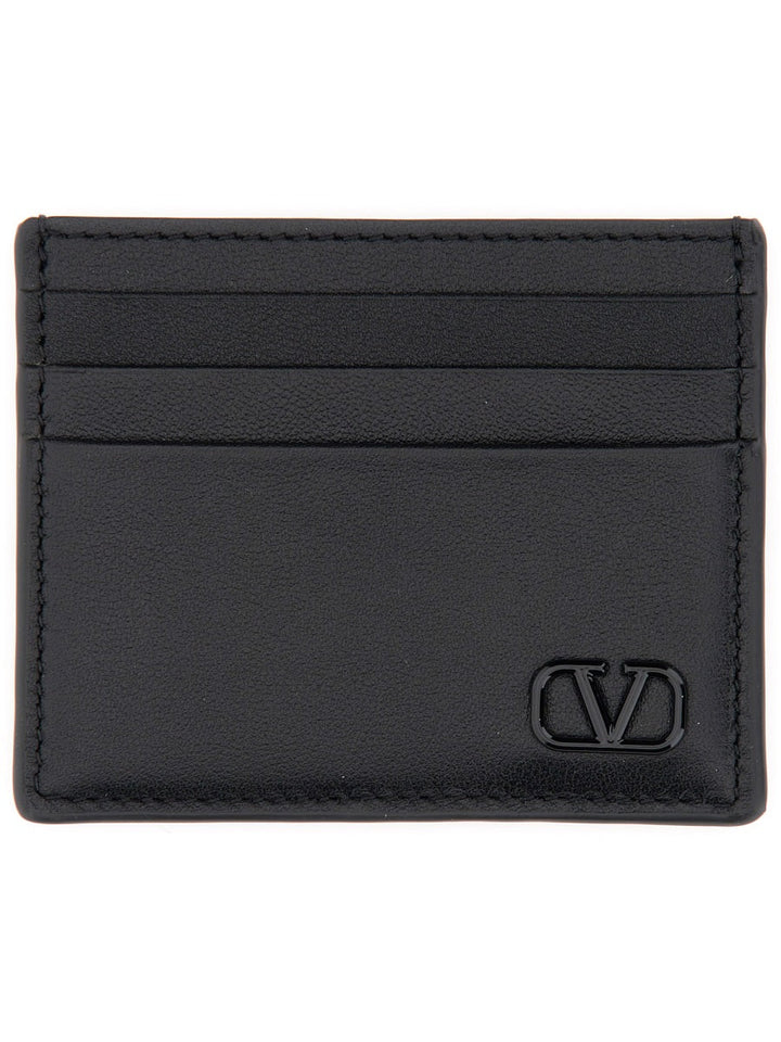 Valentino Garavani Men Calfskin "Vlogo Signature" Card Holder