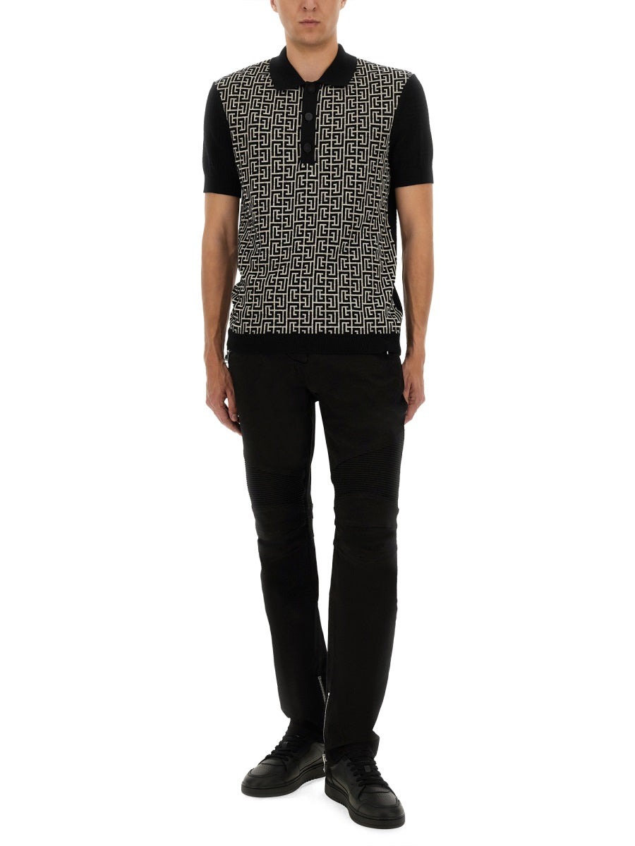 Balmain Men Monogram Polo