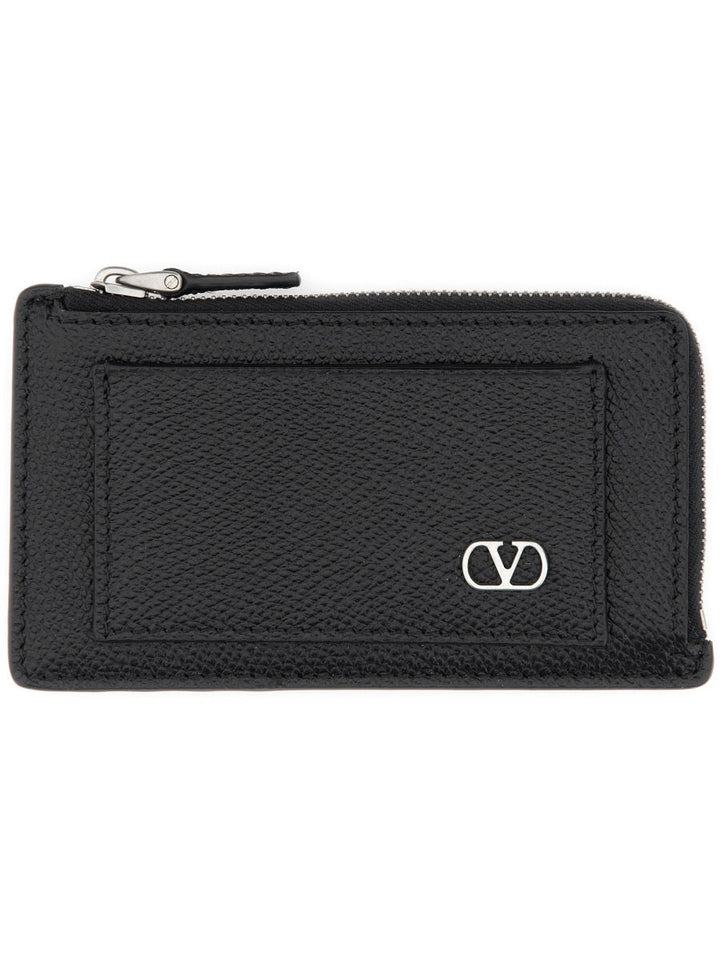 Valentino Garavani Men "Vlogo Signature" Leather Coin Purse