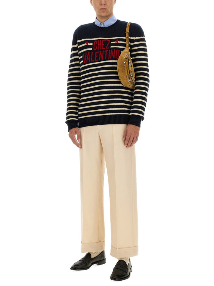 Valentino Men "Chez Valentine" Wool Sweater