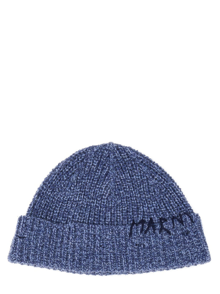 Marni Women Beanie Hat With "Marni Mending" Embroidery