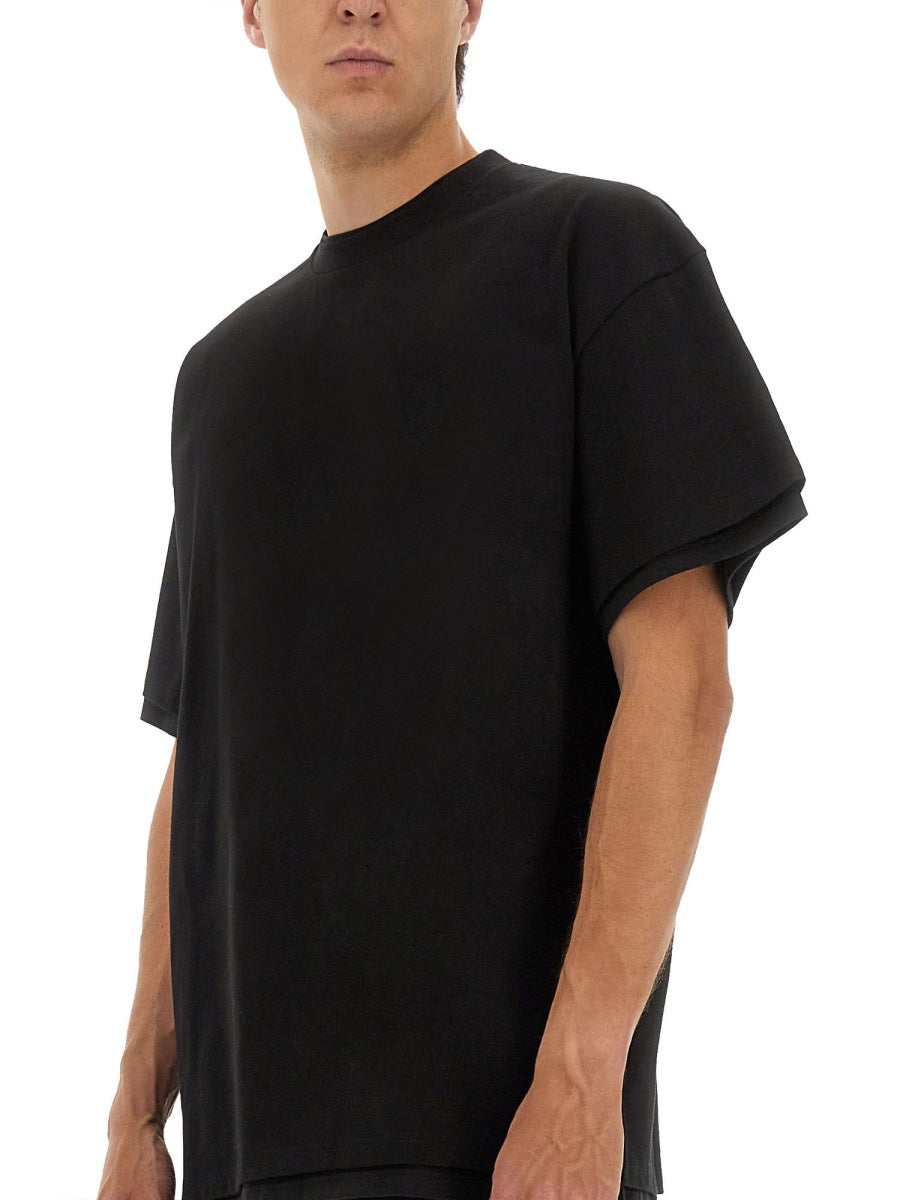 Jil Sander Men Double Layer Cotton T-Shirt