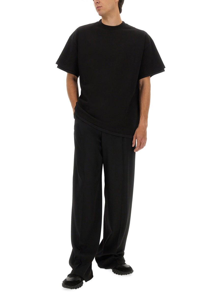 Jil Sander Men Double Layer Cotton T-Shirt