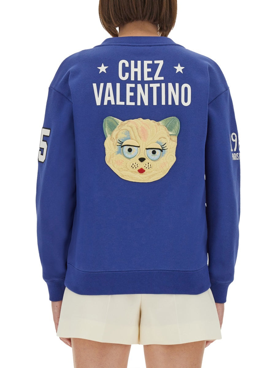Valentino Women Embroidered Cotton Sweatshirt