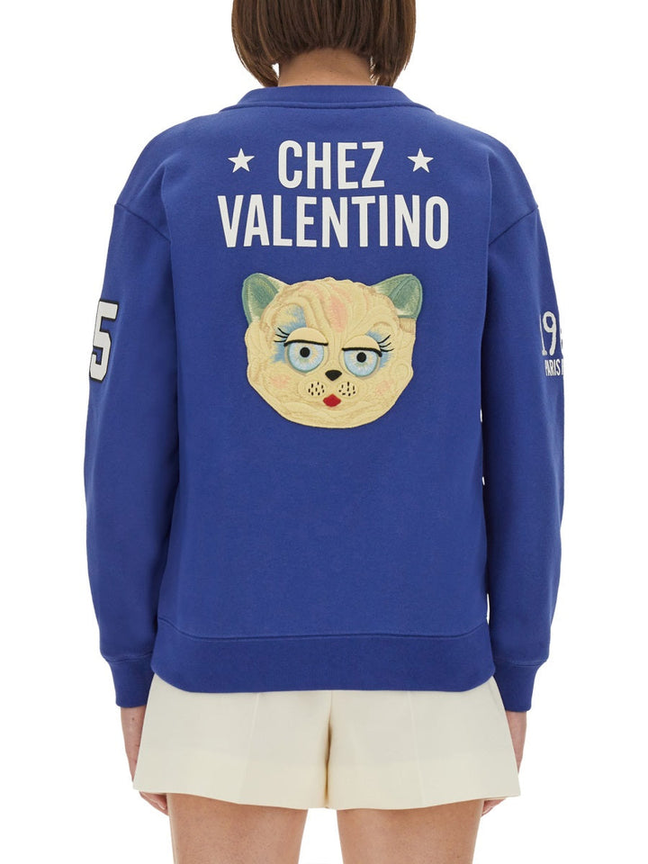 Valentino Women Embroidered Cotton Sweatshirt