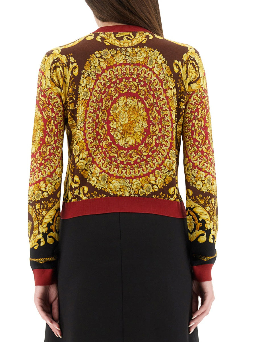 Versace Women Baroque Silk Knit Cardigan