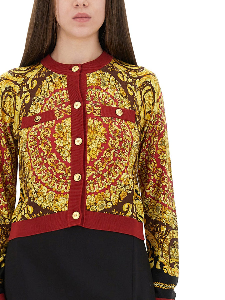 Versace Women Baroque Silk Knit Cardigan