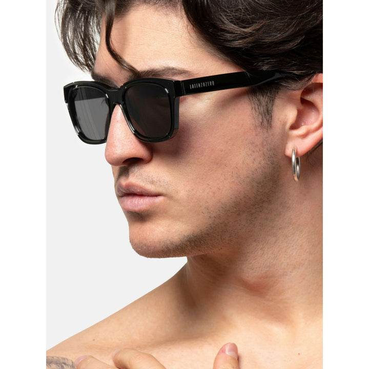 Black stylish Italian designed affordable sunglasses with UV protection.