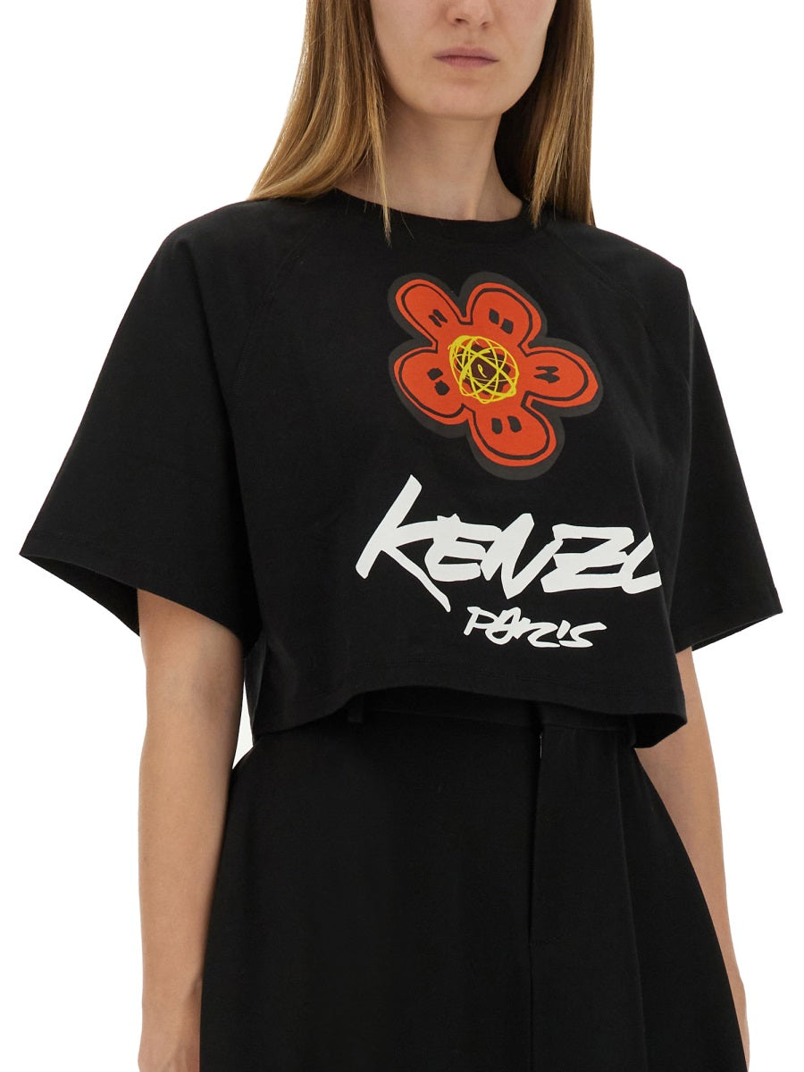 Kenzo Women Cropped T-Shirt "Futura"