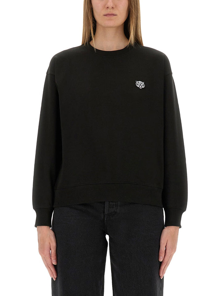 Kenzo Women Cotton Sweatshirt With "Happy Tiger" Patch