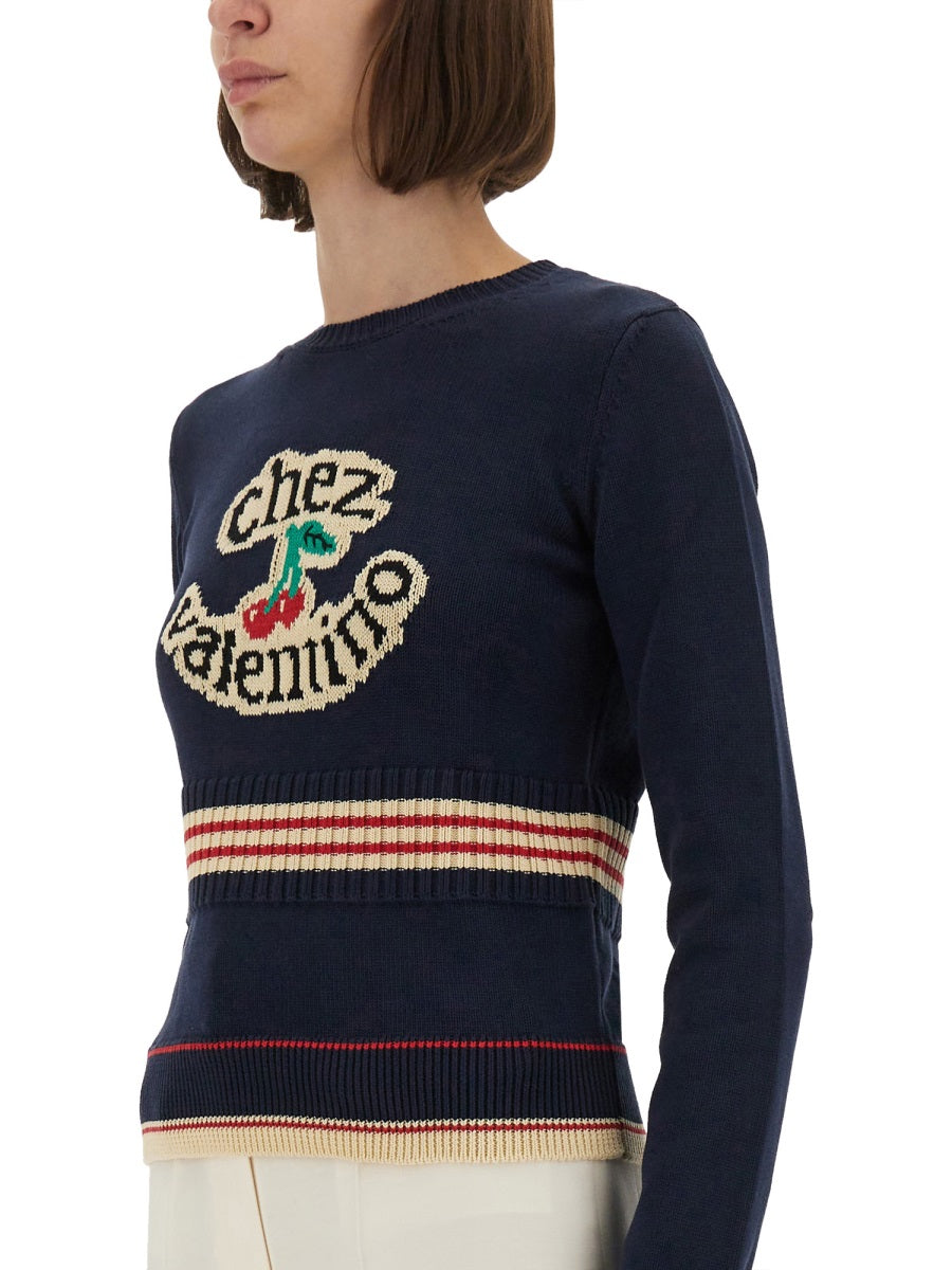 Valentino Women "Chez Valentino" Cotton Sweater