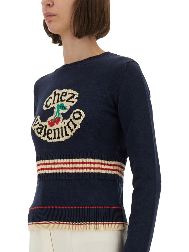 Valentino Women "Chez Valentino" Cotton Sweater