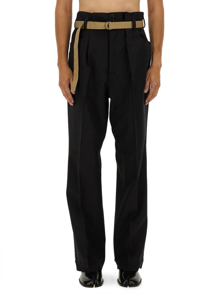 Maison Margiela Men Pants With Pleats And Belt
