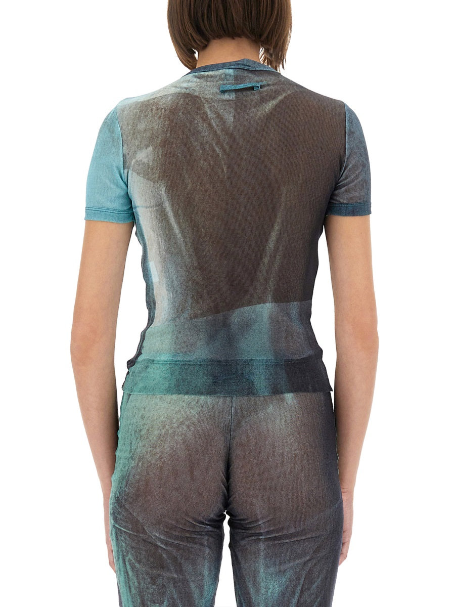 Jean Paul Gaultier Women "Water" Mesh T-Shirt