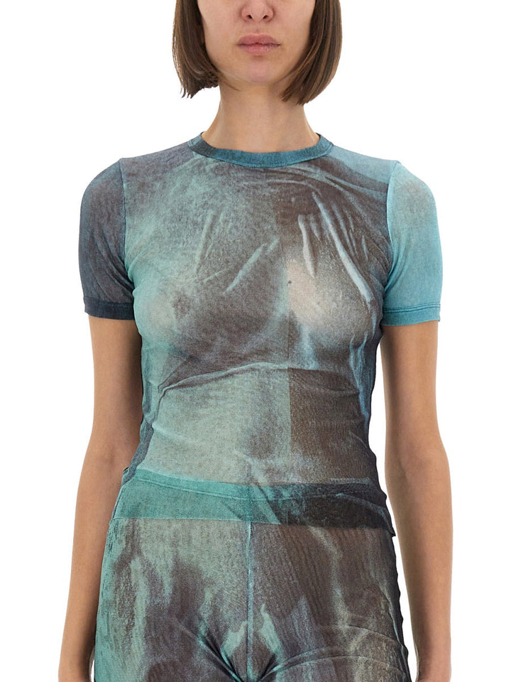 Jean Paul Gaultier Women "Water" Mesh T-Shirt