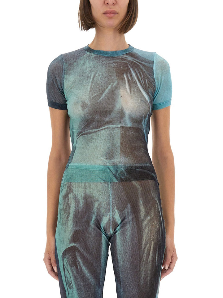 Jean Paul Gaultier Women "Water" Mesh T-Shirt