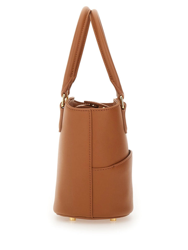 Self-Portrait Women Leather Tote Bag With Charm