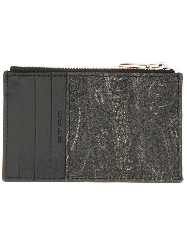 Etro Men Card Holder "Arnica" With Pegasus