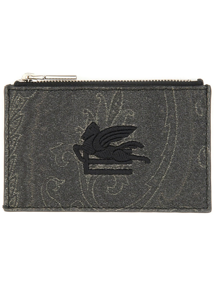Etro Men Card Holder "Arnica" With Pegasus