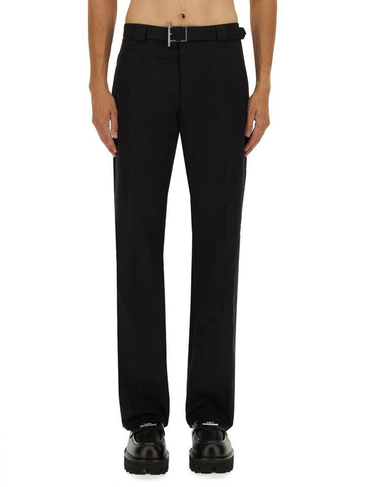 Alexander Mcqueen Men Pants With "T-Bar" Belt