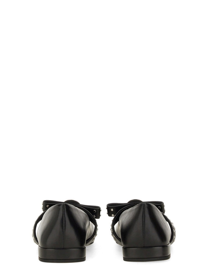 Versace Women Ballerina "Gianni" Ribbon With Studs