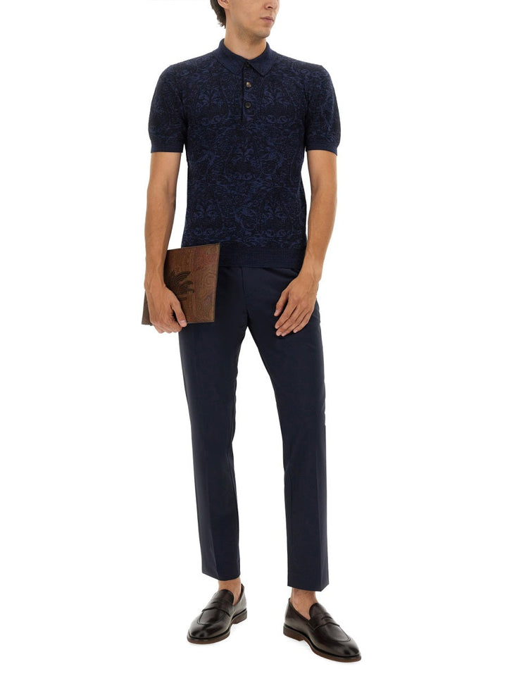 Etro Men Polo Shirt With Pegasus Embroidery