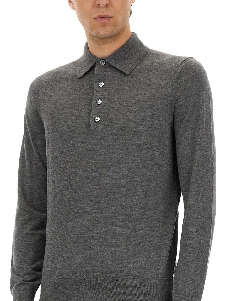 Tom Ford Men Fine Merino Virgin Wool Polo Shirt