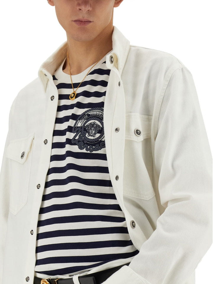 Versace Men Striped T-Shirt