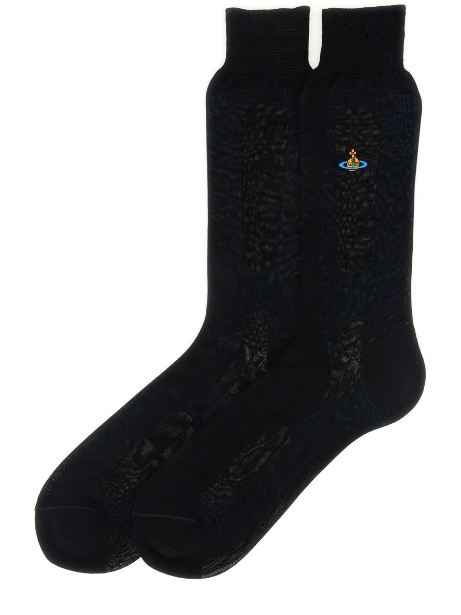 Vivienne Westwood Women Socks With Orb Embroidery
