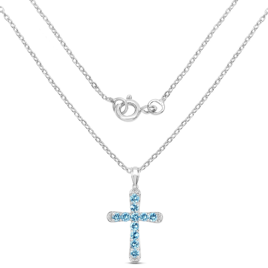 3.85 Carat Genuine Blue Topaz .925 Sterling Silver Pendant