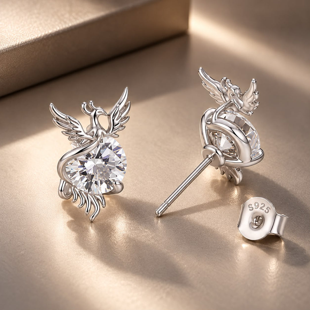 925 Sterling Silver White Gold Plated 1.4x0.9cm Pavé CZ Earrings for Women
