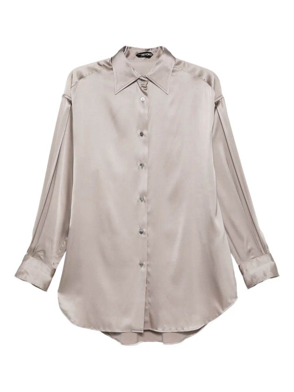 Tom Ford Women Stretch Silk Satin Relaxed Fit Shirt