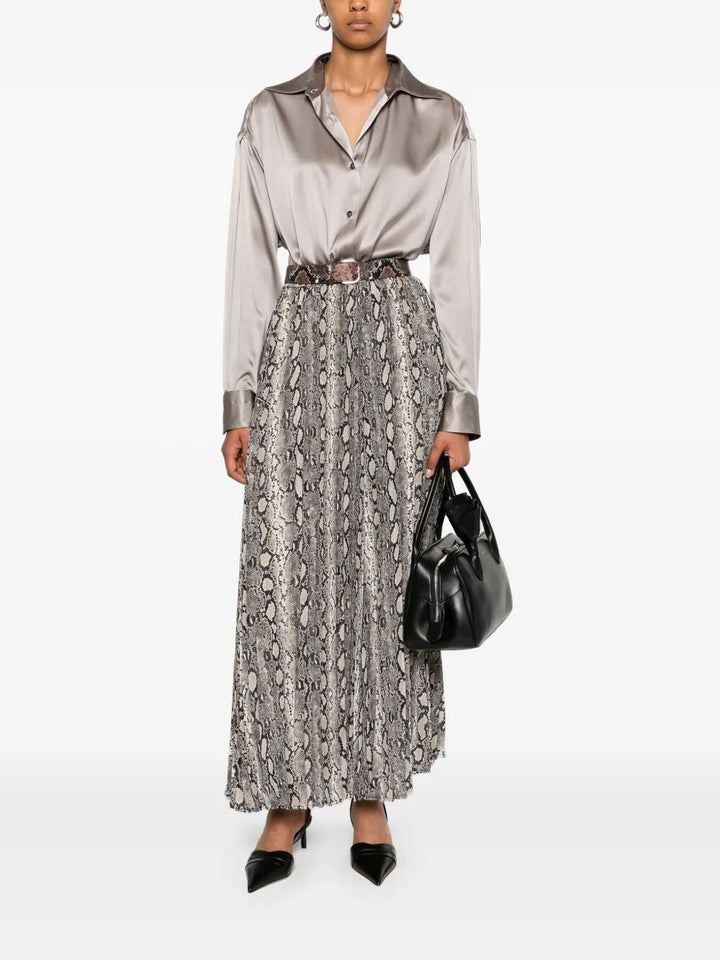 Tom Ford Women Stretch Silk Satin Relaxed Fit Shirt