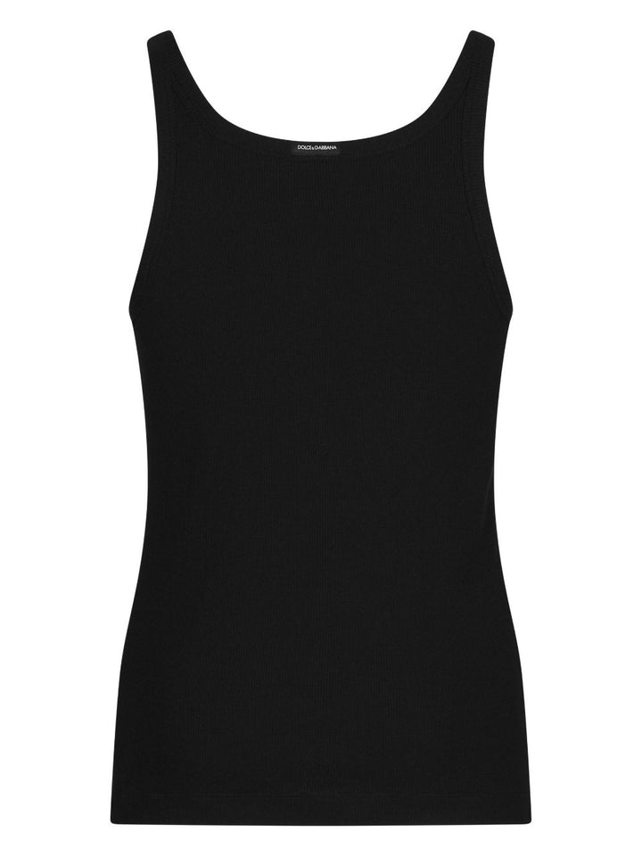 Dolce & Gabbana Men Logo-Patch Cotton Tank Top