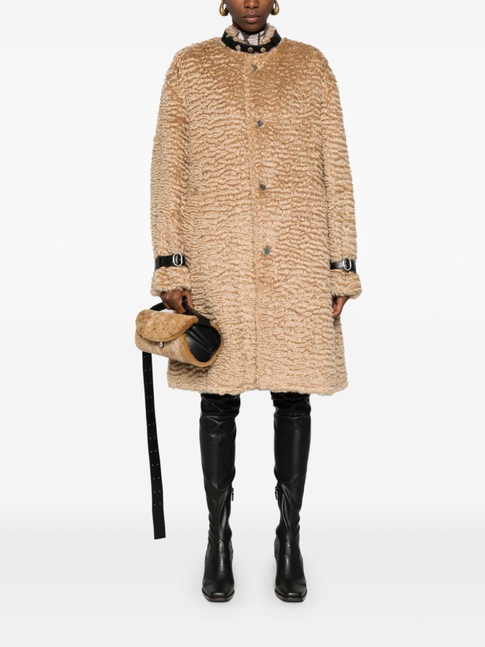 Jil Sander Women Single Breasted Trench Coat With Leather Belt At Collar And Cuff