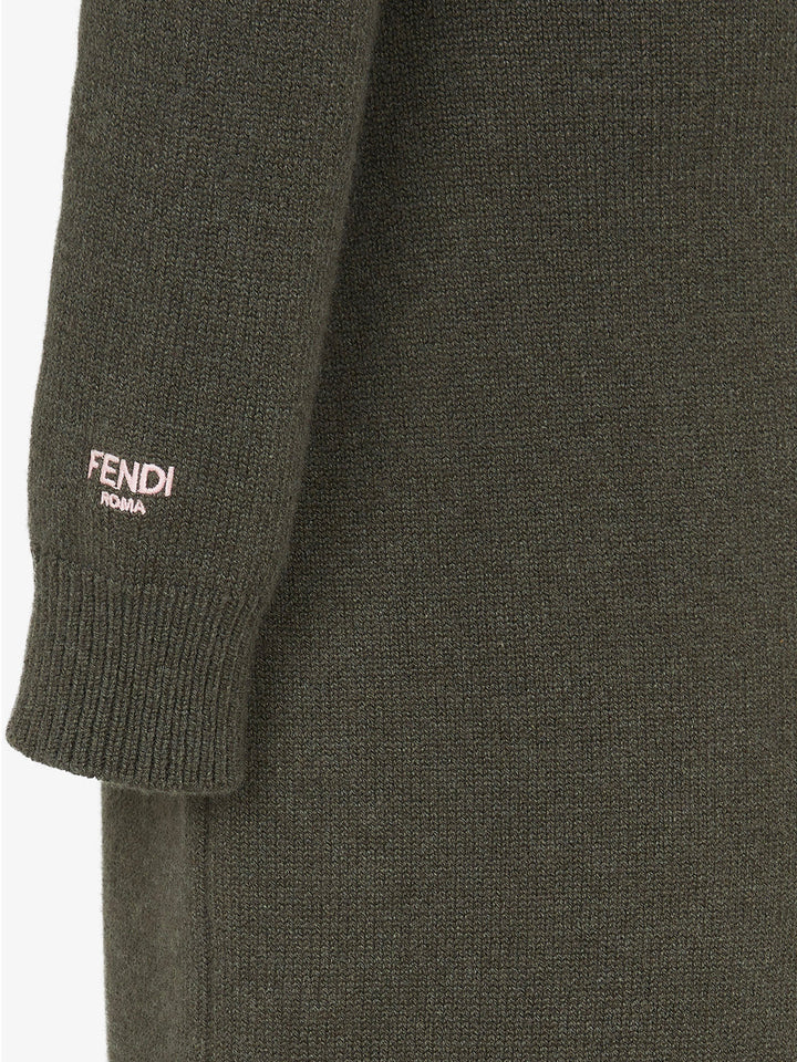 Fendi Women High Neck Cashmere Midi Dress