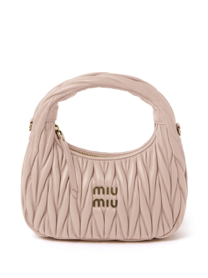 Miu Miu Women Wander Matelassé Nappa Leather Small Hobo Bag