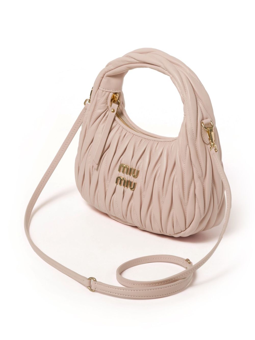 Miu Miu Women Wander Matelassé Nappa Leather Small Hobo Bag