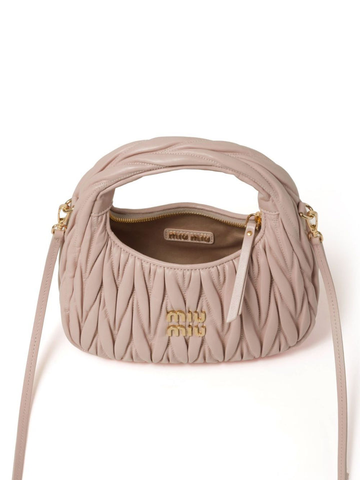 Miu Miu Women Wander Matelassé Nappa Leather Small Hobo Bag
