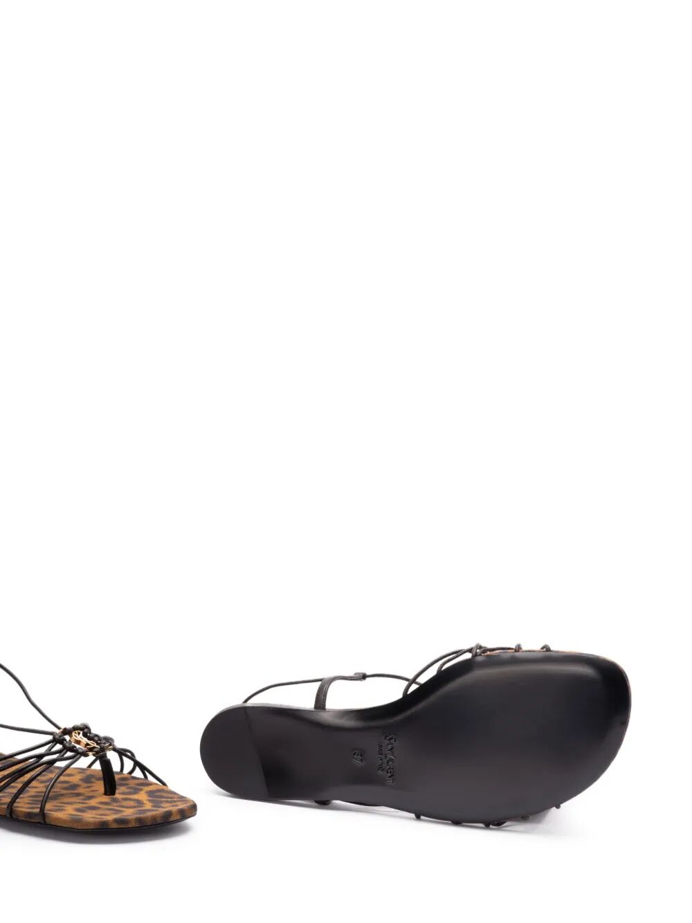 Saint Laurent Women Ankle Strap Babylone Flat Sandals