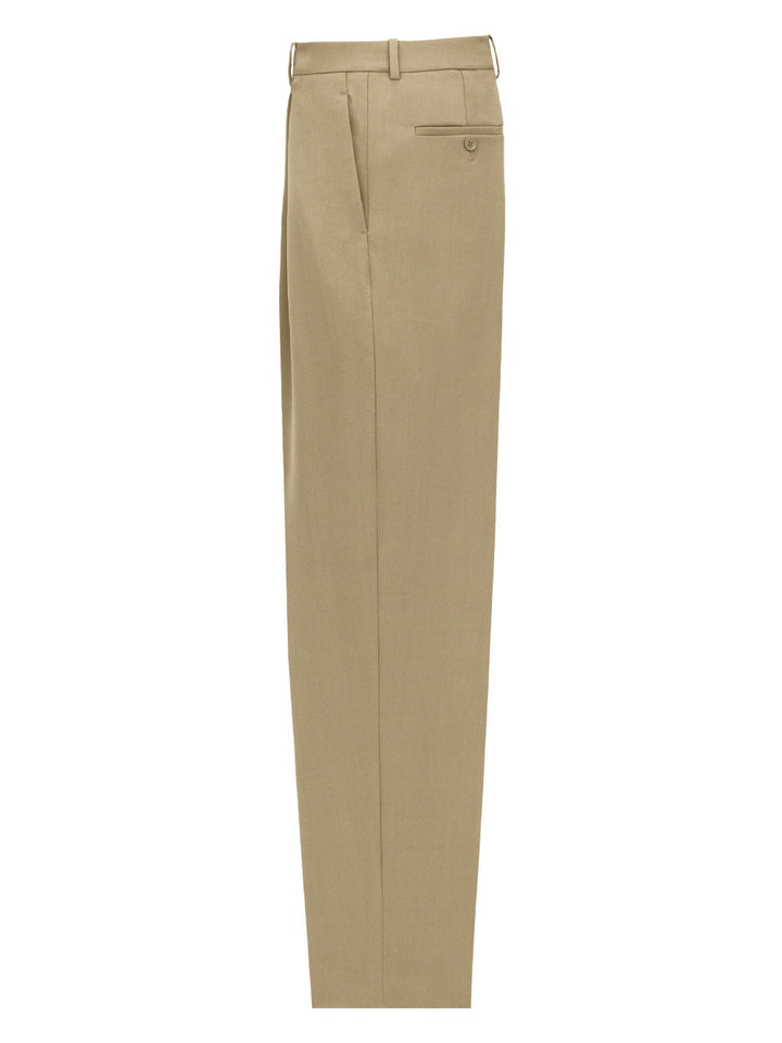 Saint Laurent Men Wool Gabardine High-Waisted Carrot Trousers