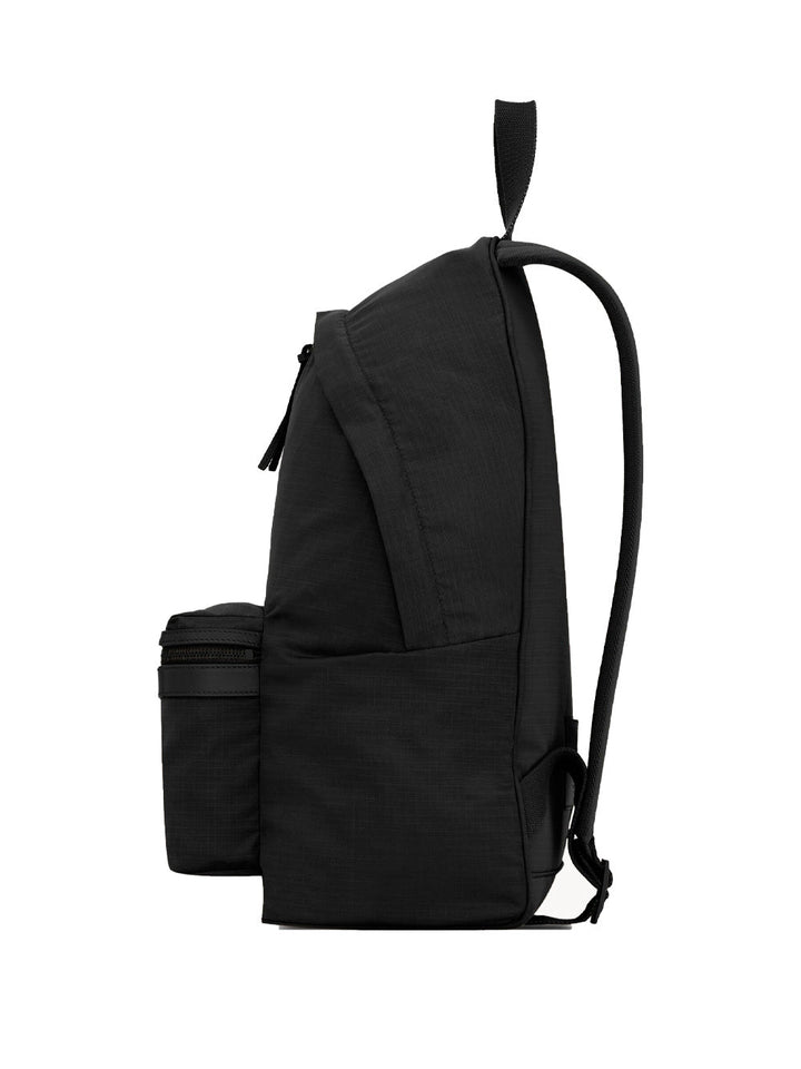 Saint Laurent Men City Backpack In Nylon Ripstop And Leather