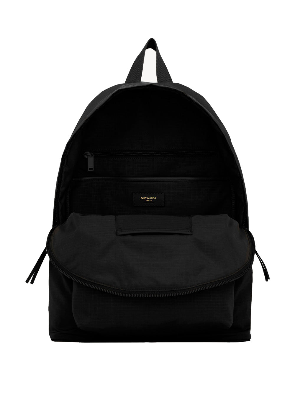 Saint Laurent Men City Backpack In Nylon Ripstop And Leather